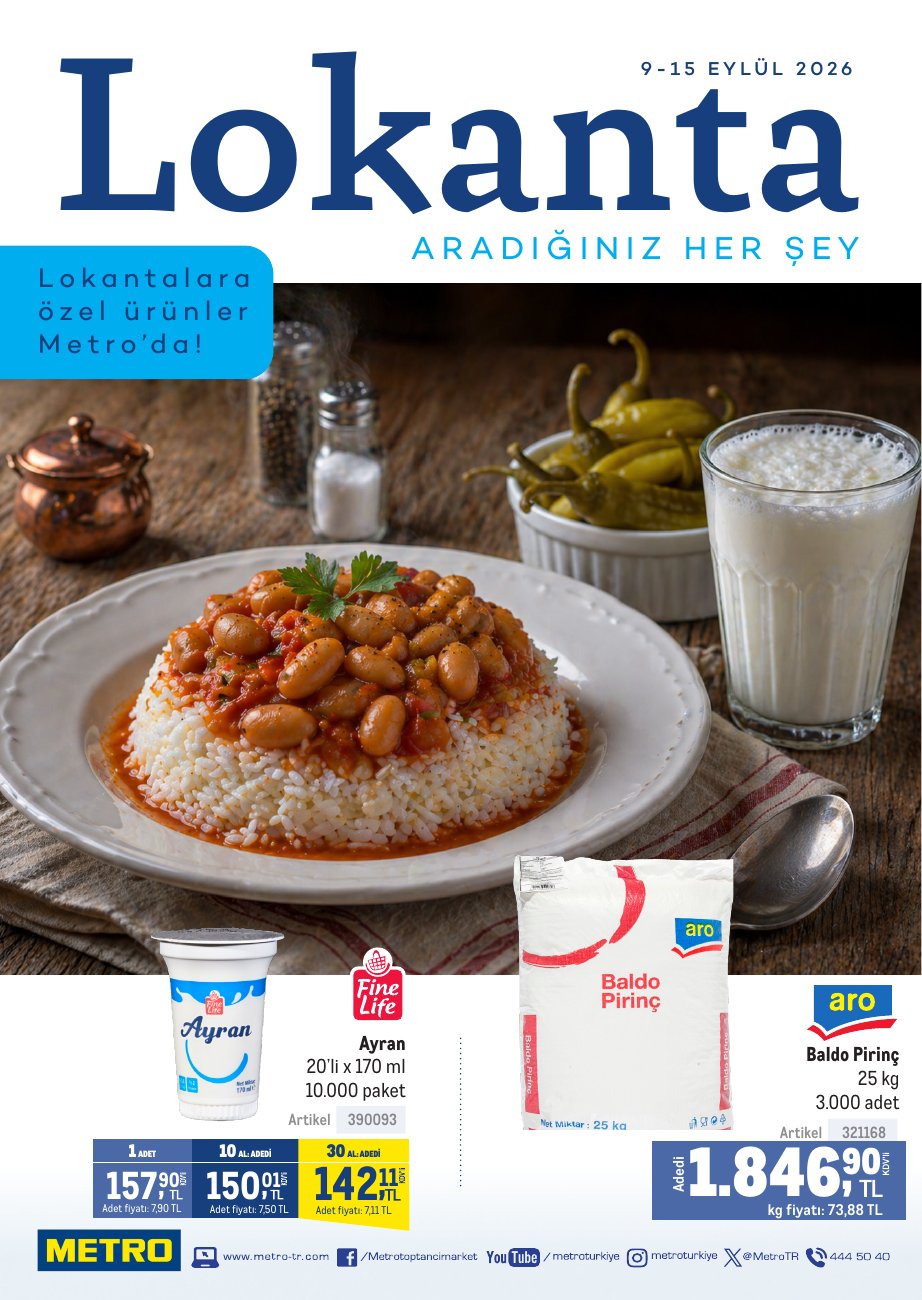 METRO MARKET — Lokantalar kapağı