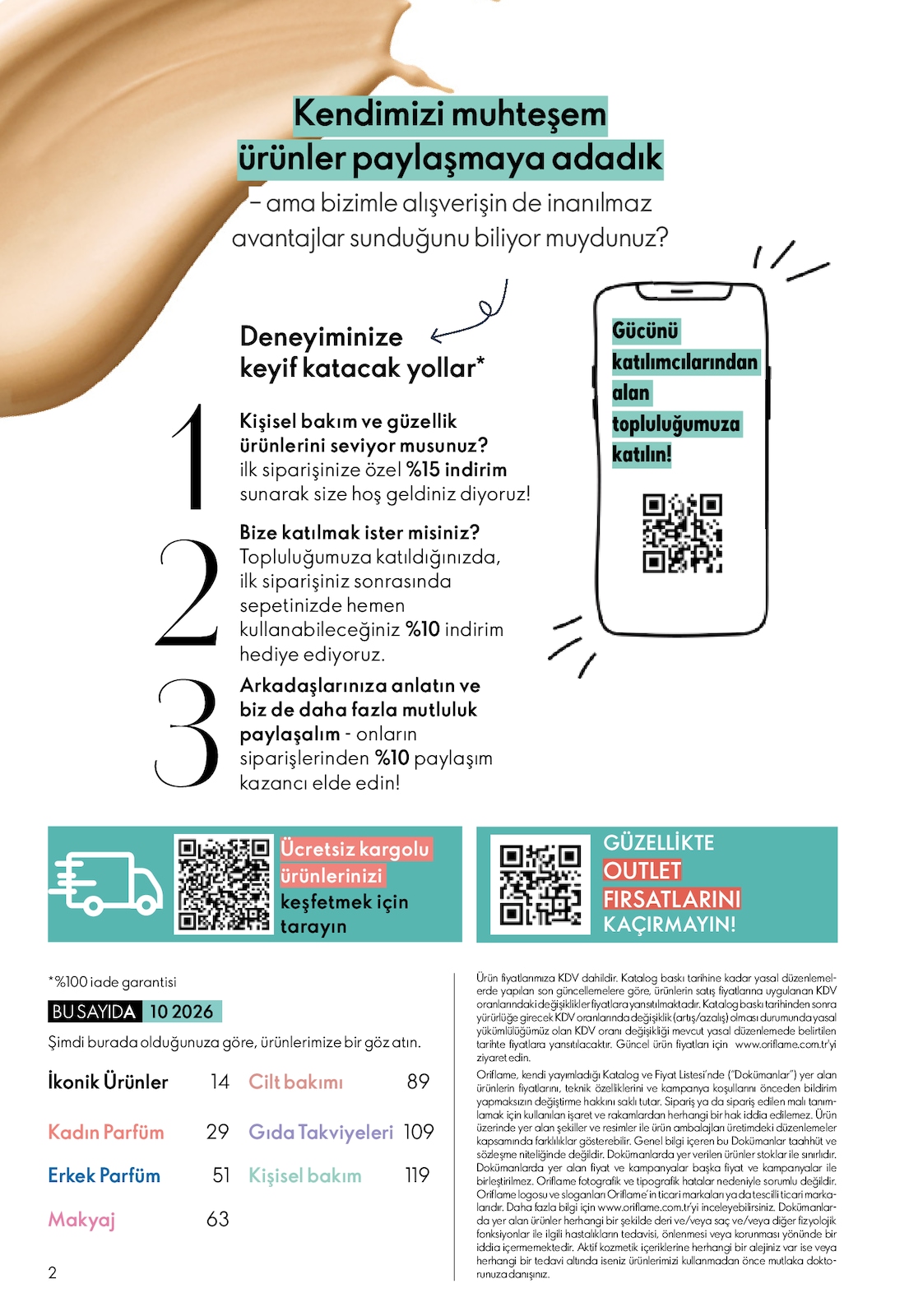 Oriflame 1 Ekim 2026 Indirim Brosuru — 2. sayfa