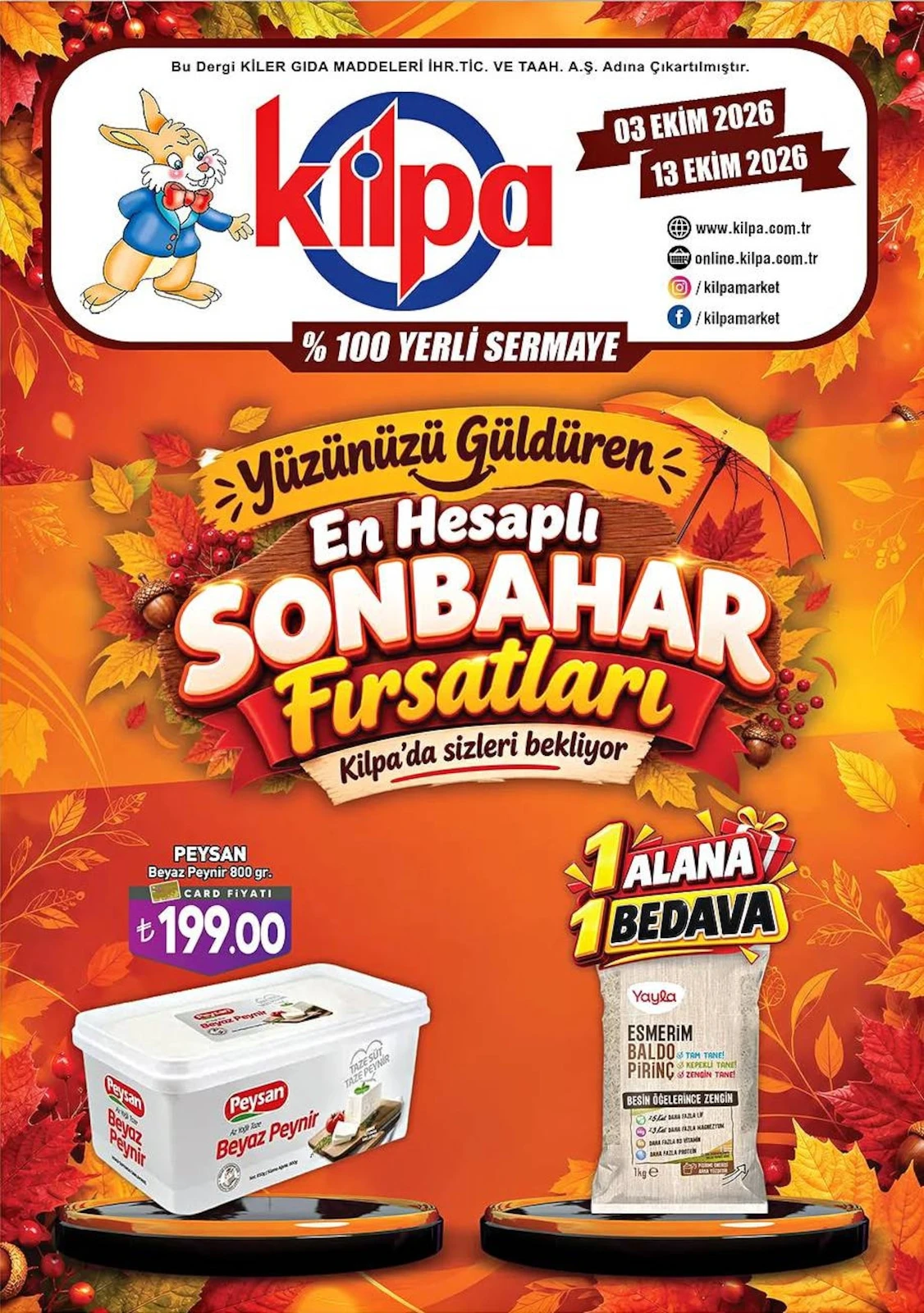 Kilpa Market - İndirim Broşürü 03 - 13 Ekim 2026 kapağı