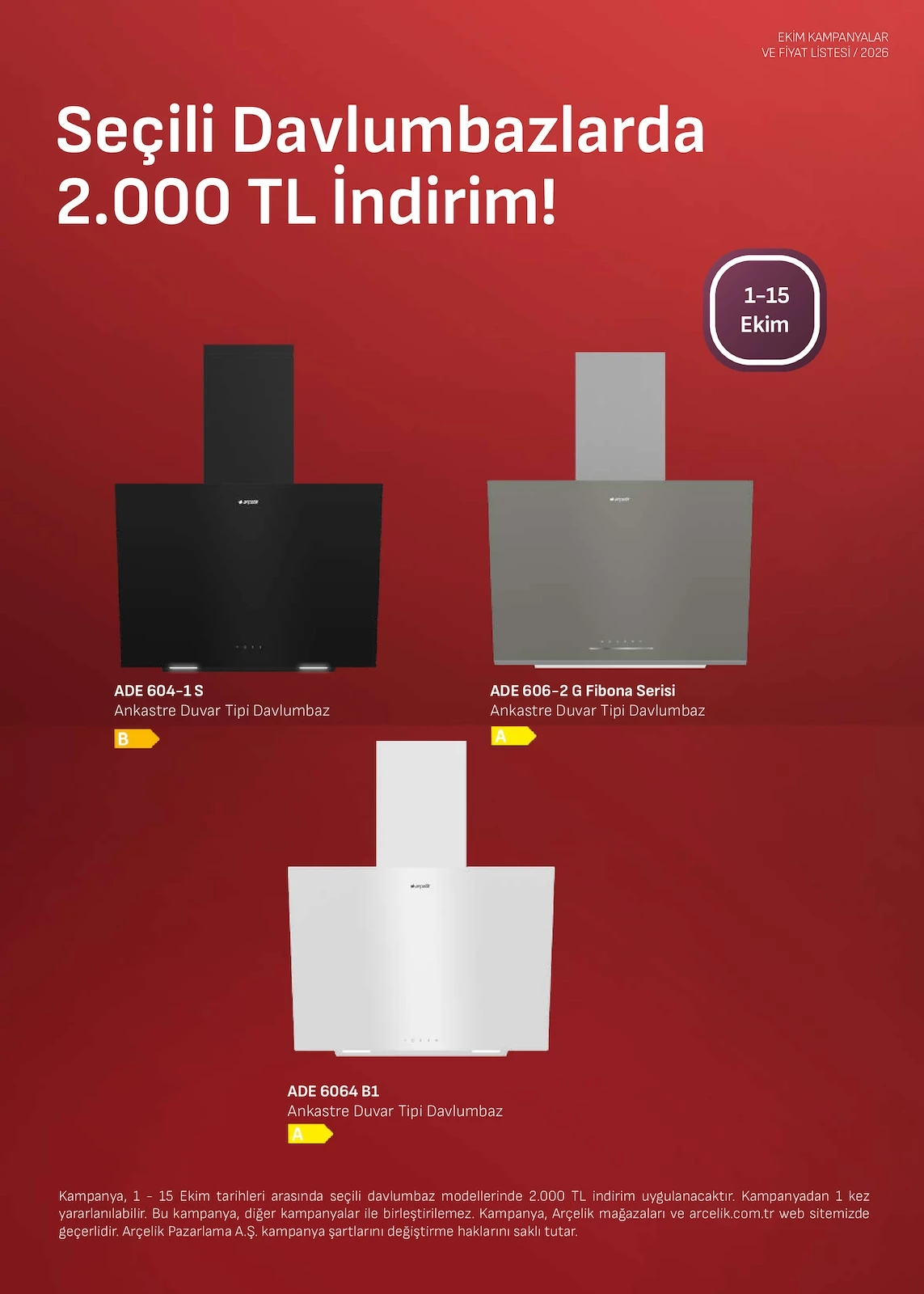 Arçelik - Ankastre Broşürü 01 - 15 Ekim 2026 — 7. sayfa