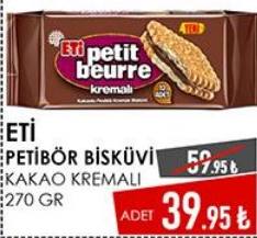 Eti Petit Beurre Kakaolu Kremalı Bisküvi 270 g