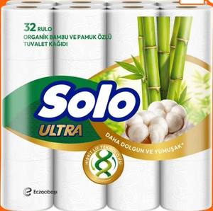 Solo Ultra Organik Bambu ve Pamuk Özlü Tuvalet Kağıdı 32'li