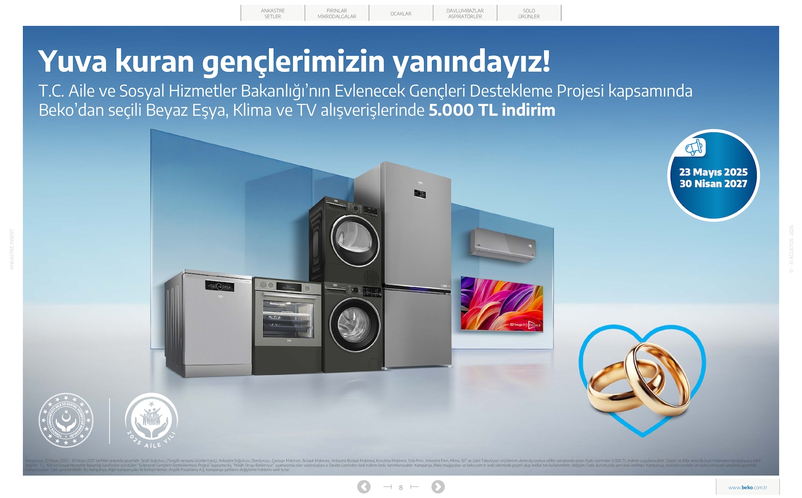 Beko 17 Agustos 2026 Ankastre Brosuru — 8. sayfa