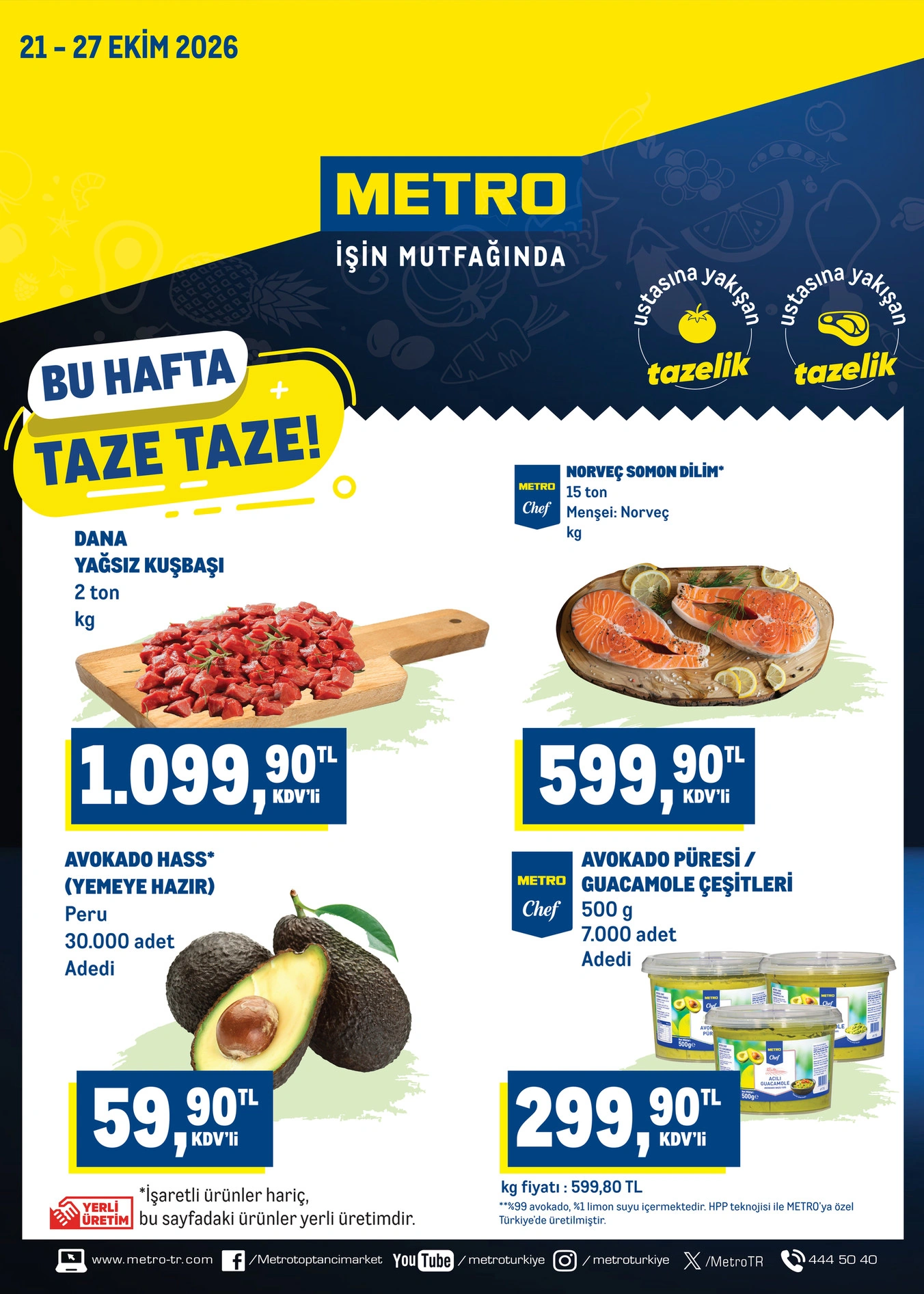 Metro Türkiye - Taze Ürünler - 21 Eki 2026 - 27 Eki 2026